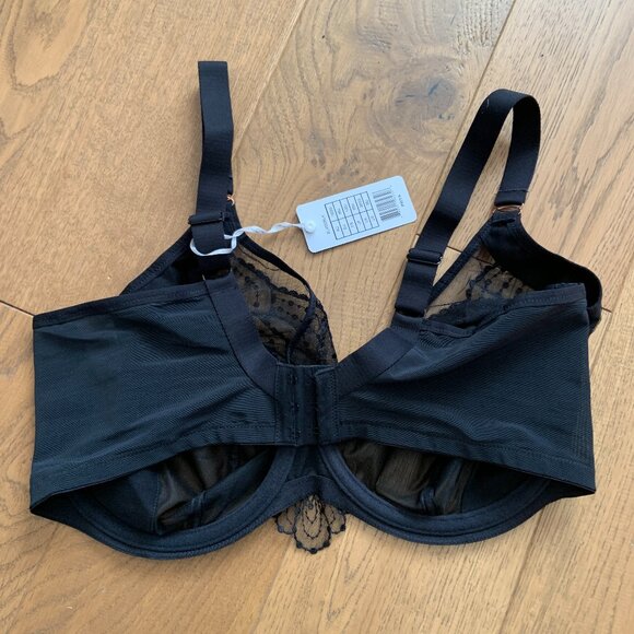 Women's Elomi Priya Plunge Bra Sexy Black Size 38J - Picture 10 of 11